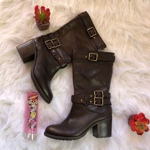 JESSICA SIMPSON MOTORCYCLE BOOTS Chunky heel